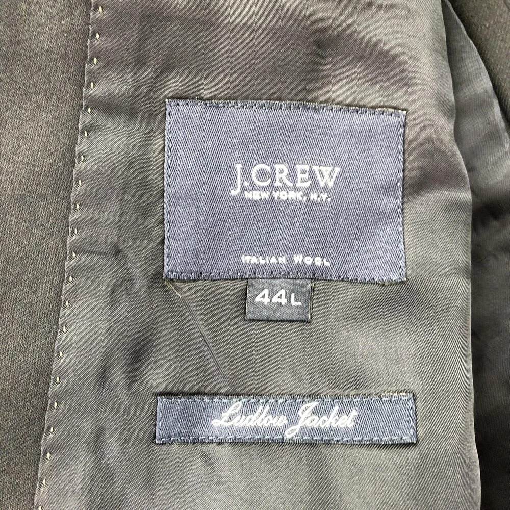 J.Crew Ludlow Suit Jacket Mens 44 Long Blue Italian Wool Loro Piana 2 Button